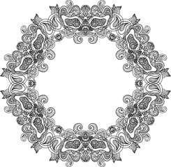 Ornament black vector frame.