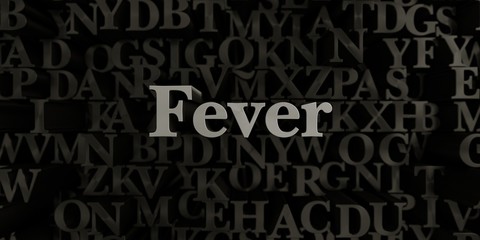 Fever - Stock image of 3D rendered metallic typeset headline illustration.  Can be used for an online banner ad or a print postcard.