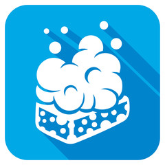 wet sponge with foam flat icon