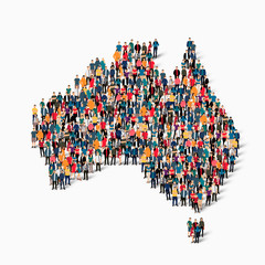 people map country australia vector - obrazy, fototapety, plakaty