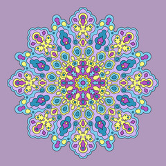 Colorful mandala hand drawn vector illustration