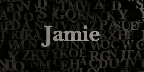 Jamie - Stock image of 3D rendered metallic typeset headline illustration.  Can be used for an online banner ad or a print postcard.