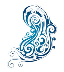 Water swirls ornament