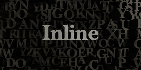 Inline - Stock image of 3D rendered metallic typeset headline illustration.  Can be used for an online banner ad or a print postcard.