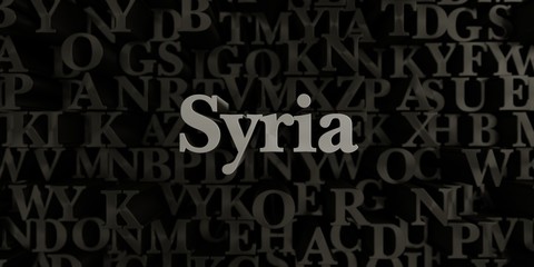 Syria - Stock image of 3D rendered metallic typeset headline illustration.  Can be used for an online banner ad or a print postcard.