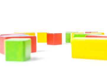color wooden blocks