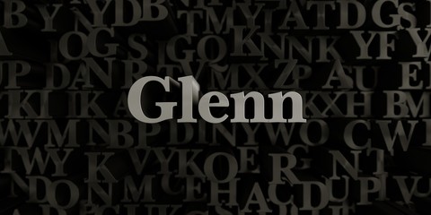 Glenn - Stock image of 3D rendered metallic typeset headline illustration.  Can be used for an online banner ad or a print postcard.