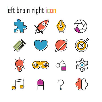 Line icons, Brain icon, Modern infographic vector logo