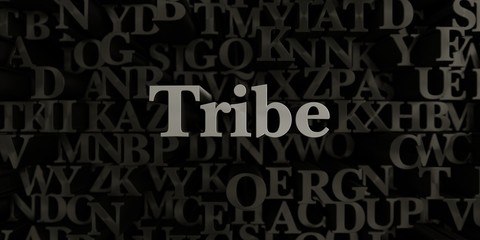 Tribe - Stock image of 3D rendered metallic typeset headline illustration.  Can be used for an online banner ad or a print postcard.