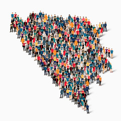 people map country Bosnia and Herzegovina vector