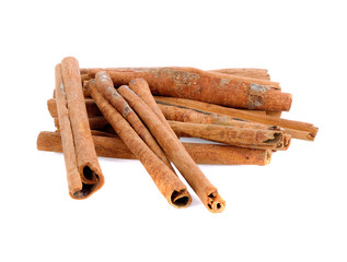 Cinnamon sticks isolated on white background
