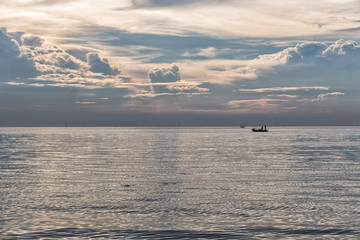 Small fishing boats on the sea