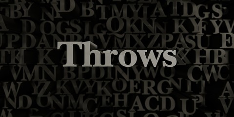 Throws - Stock image of 3D rendered metallic typeset headline illustration.  Can be used for an online banner ad or a print postcard.