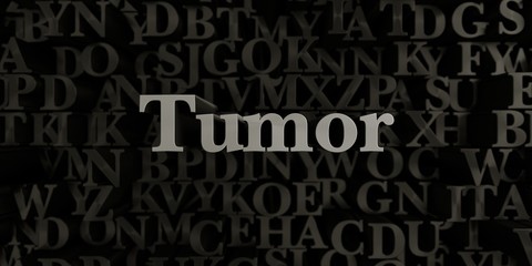 Tumor - Stock image of 3D rendered metallic typeset headline illustration.  Can be used for an online banner ad or a print postcard.