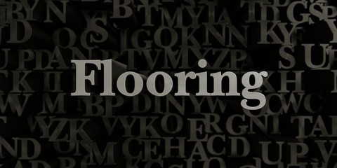 Flooring - Stock image of 3D rendered metallic typeset headline illustration.  Can be used for an online banner ad or a print postcard.