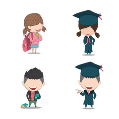 Set graduated pupils, drawing by hand vector