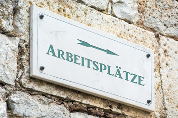 Schild 117 - Arbeitsplätze