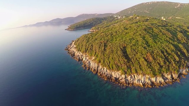 Aerial shoot of island Mali Losinj, Croatia.