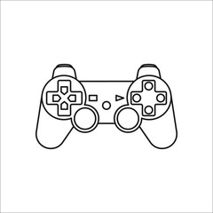 Game Controller or gamepad symbol line icon on background