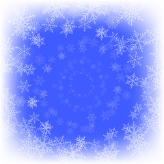 Winter blue background with snowflakes. Vector Illustration.