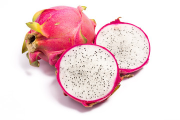Dragon fruit on white background