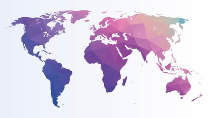 Naklejka premium Wieloboczna mapa świata