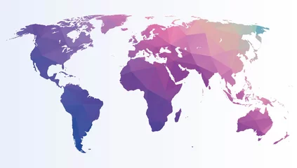 Crédence de cuisine en verre imprimé Carte du monde Polygonal world  map