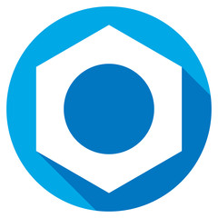 screw metal nut flat icon