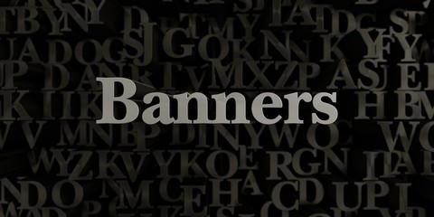 Banners - Stock image of 3D rendered metallic typeset headline illustration.  Can be used for an online banner ad or a print postcard.