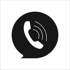 Phone call bubble message symbol silhouette icon on background