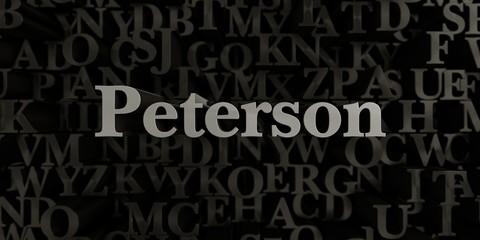 Peterson - Stock image of 3D rendered metallic typeset headline illustration.  Can be used for an online banner ad or a print postcard.