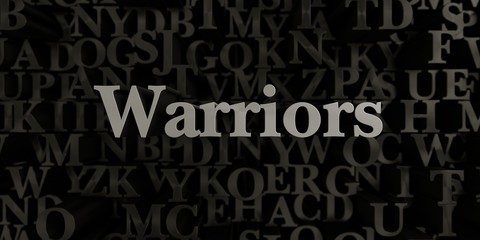 Warriors - Stock image of 3D rendered metallic typeset headline illustration.  Can be used for an online banner ad or a print postcard.