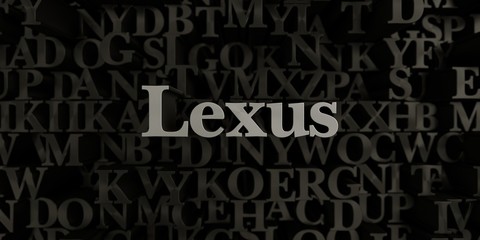 Lexus - Stock image of 3D rendered metallic typeset headline illustration.  Can be used for an online banner ad or a print postcard.