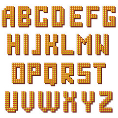 Light Alphabet Isolated on White Background. Glass Bulb Letters. Broadway Retro Sparkling Style