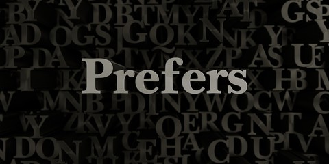 Prefers - Stock image of 3D rendered metallic typeset headline illustration.  Can be used for an online banner ad or a print postcard.