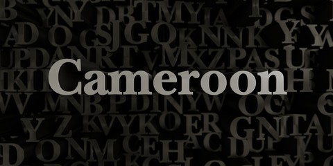 Cameroon - Stock image of 3D rendered metallic typeset headline illustration.  Can be used for an online banner ad or a print postcard.
