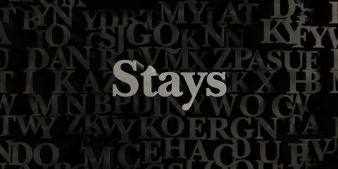 Stays - Stock image of 3D rendered metallic typeset headline illustration.  Can be used for an online banner ad or a print postcard.