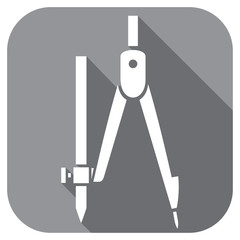 school compasses with pencil flat icon