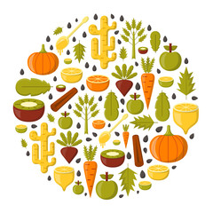 Vector detox smoothies cartoon ingredients