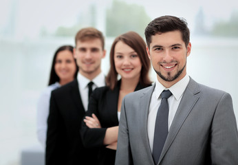 Successful business group working at the office