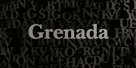 Grenada - Stock image of 3D rendered metallic typeset headline illustration.  Can be used for an online banner ad or a print postcard.