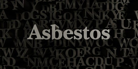Asbestos - Stock image of 3D rendered metallic typeset headline illustration.  Can be used for an online banner ad or a print postcard.