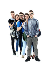 Group of Students Standing in a Line