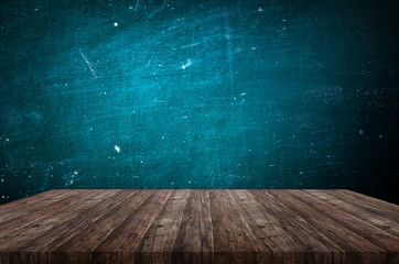 blackboard texture with wood table