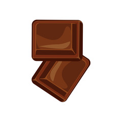 Chocolate bars and pieces vector set