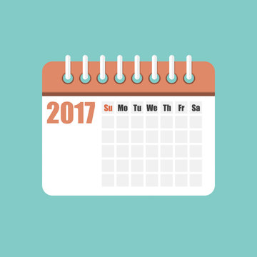 recommend clip art: Flat calendar year 2017. Vector illustration