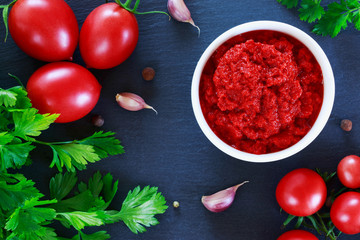 the tomato sauce