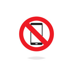 No smartphone sign vector isolated