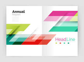 Geometric business annual report templates, modern brochure flyer template