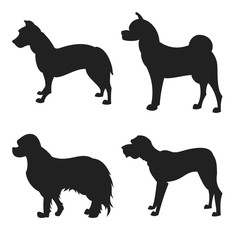 Set of dogs silhouette